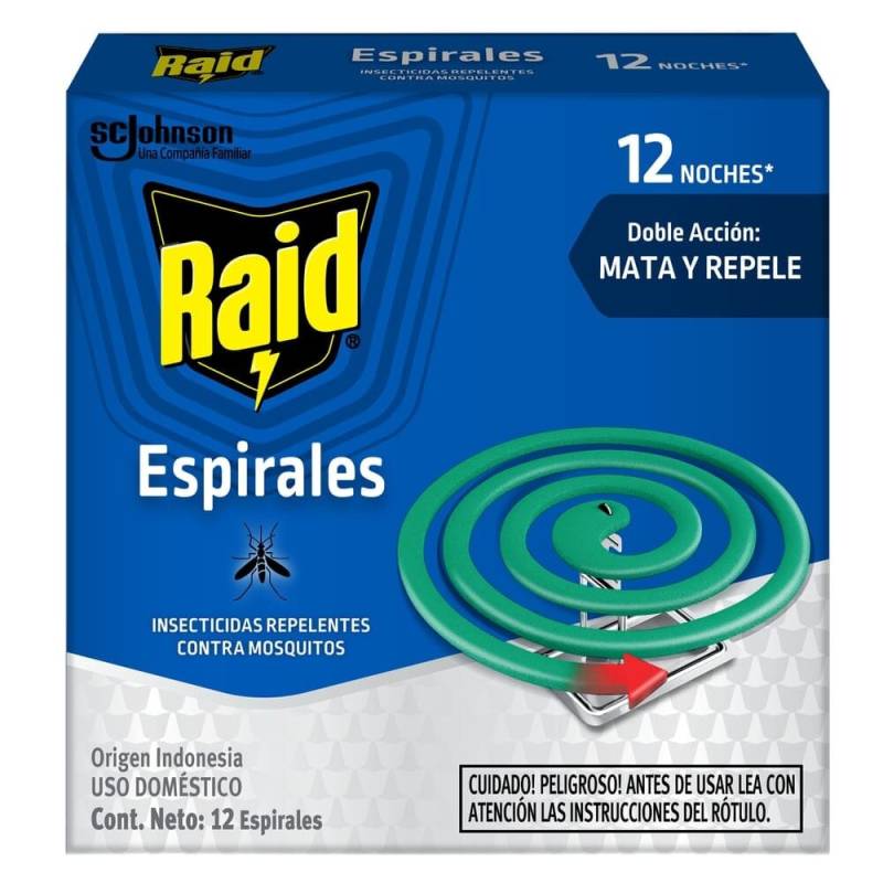 <Span Style=Font-Weight:bold;Color:rgb(26,90,156);>Espiral Raid</Span>, Pack X12, Repelente De Mosquitos Para Quemar.