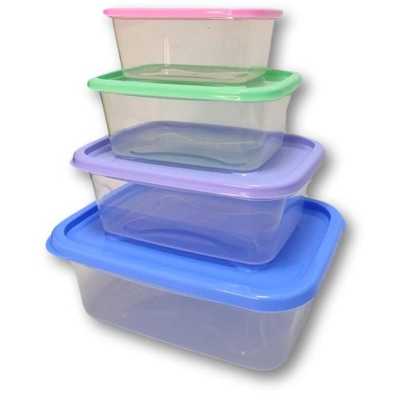 <Span Style=Font-Weight:bold;Color:rgb(26,90,156);>Combo De Contenedores Rectangulares</Span>, Prácticos Para Organizar Y Guardar Alimentos.