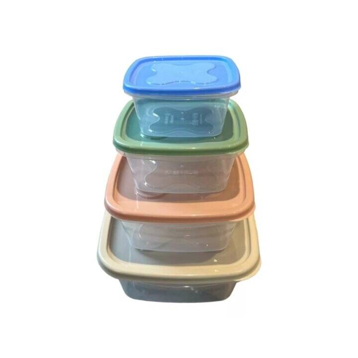 <Span Style=Font-Weight:bold;Color:rgb(26,90,156);>Combo De Contenedores Cuadrados</Span>, Prácticos Para Organizar Y Guardar Alimentos.