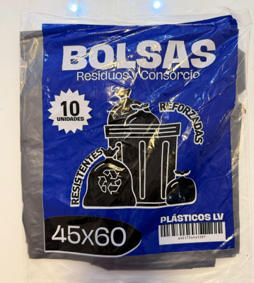 <Span Style='Font-Weight:bold;Color:rgb(26,90,156);'>Bolsas Para Residuos Y Consorcios De 45 X 60 Cm</Span>. Presentación De 10 Unidades. Disponibles En Química