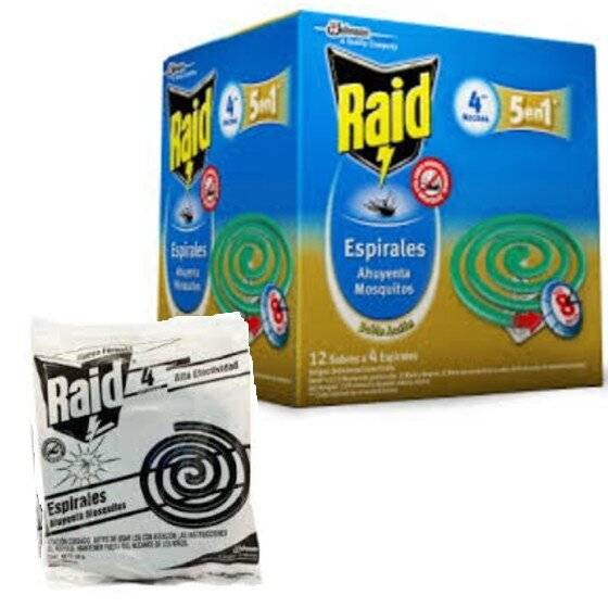 <Span Style=Font-Weight:bold;Color:rgb(26,90,156);>Espiral Raid</Span>, Pack X4, Repelente De Mosquitos Para Quemar.