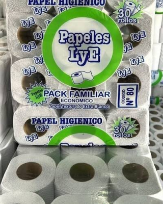 <Span Style='Font-Weight:bold;Color:rgb(26,90,156);'>Papel Higiénico L Y E</Span>, Presentación X 80, Para El Hogar.